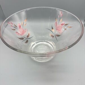 Hazel Atlas hand painted mid century salad bowl